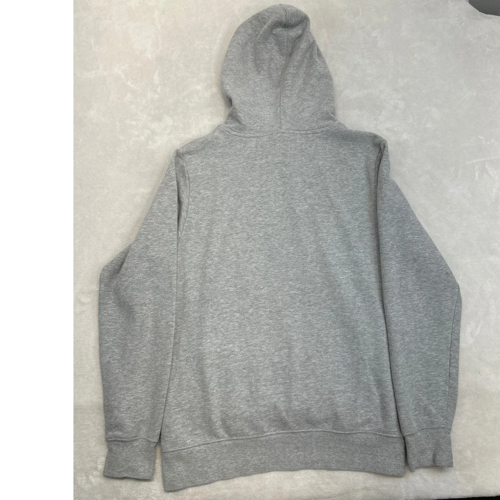 The North Face Hoodie Mens M Gray Vertical Logo Graphic Pullover Sweatshirt